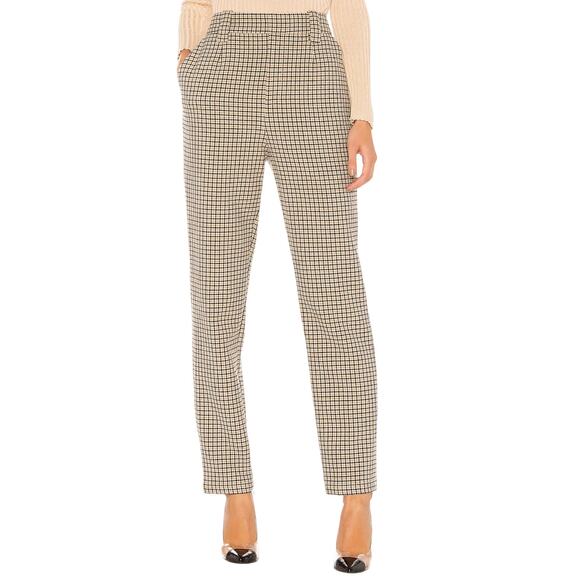 L'Academie The Olivette Pant in Taupe Plaid Size XL - Picture 2 of 12